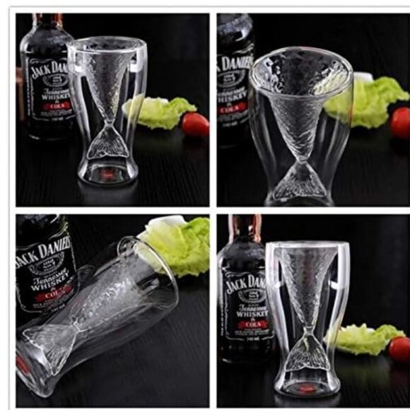 3.4oz Mermaid Wine Glasses Mermaid Tail Cup for Beer Whiskey Cocktail - Picture 8 of 12